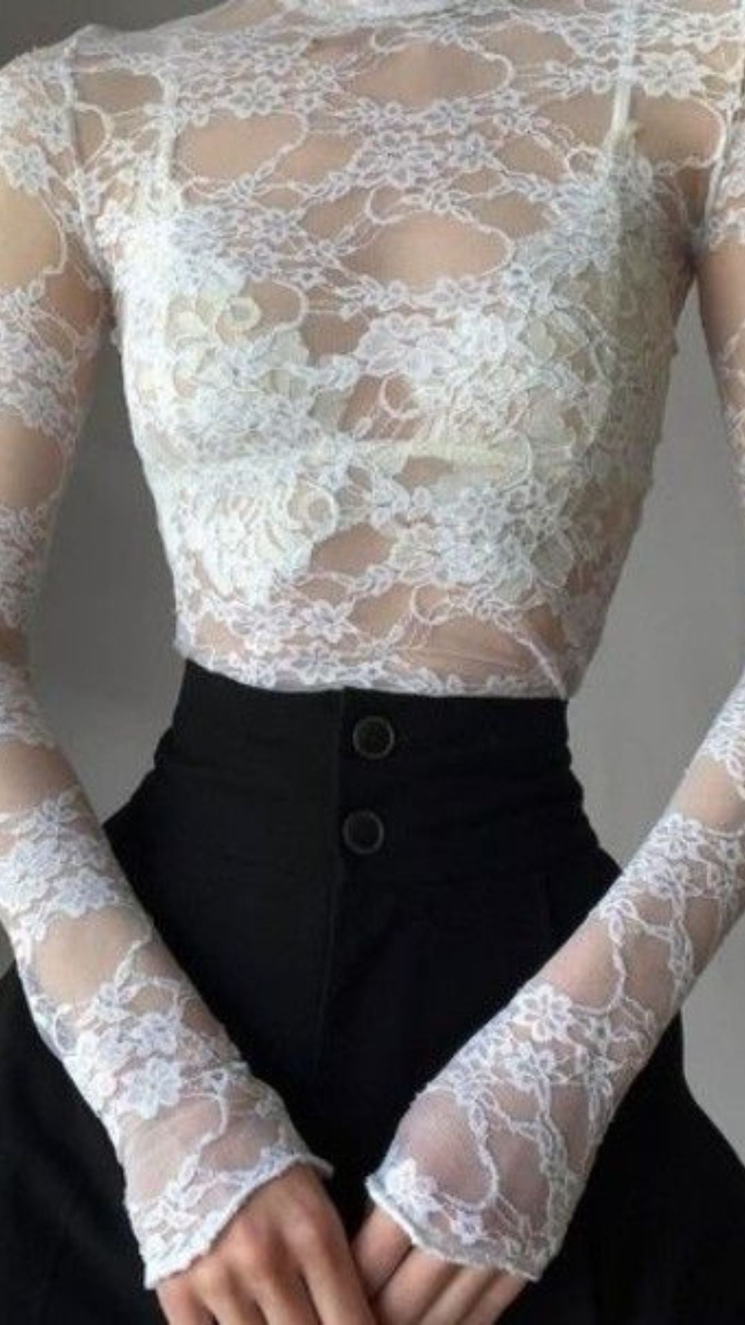 Women Lace Slim Fit Crop Top