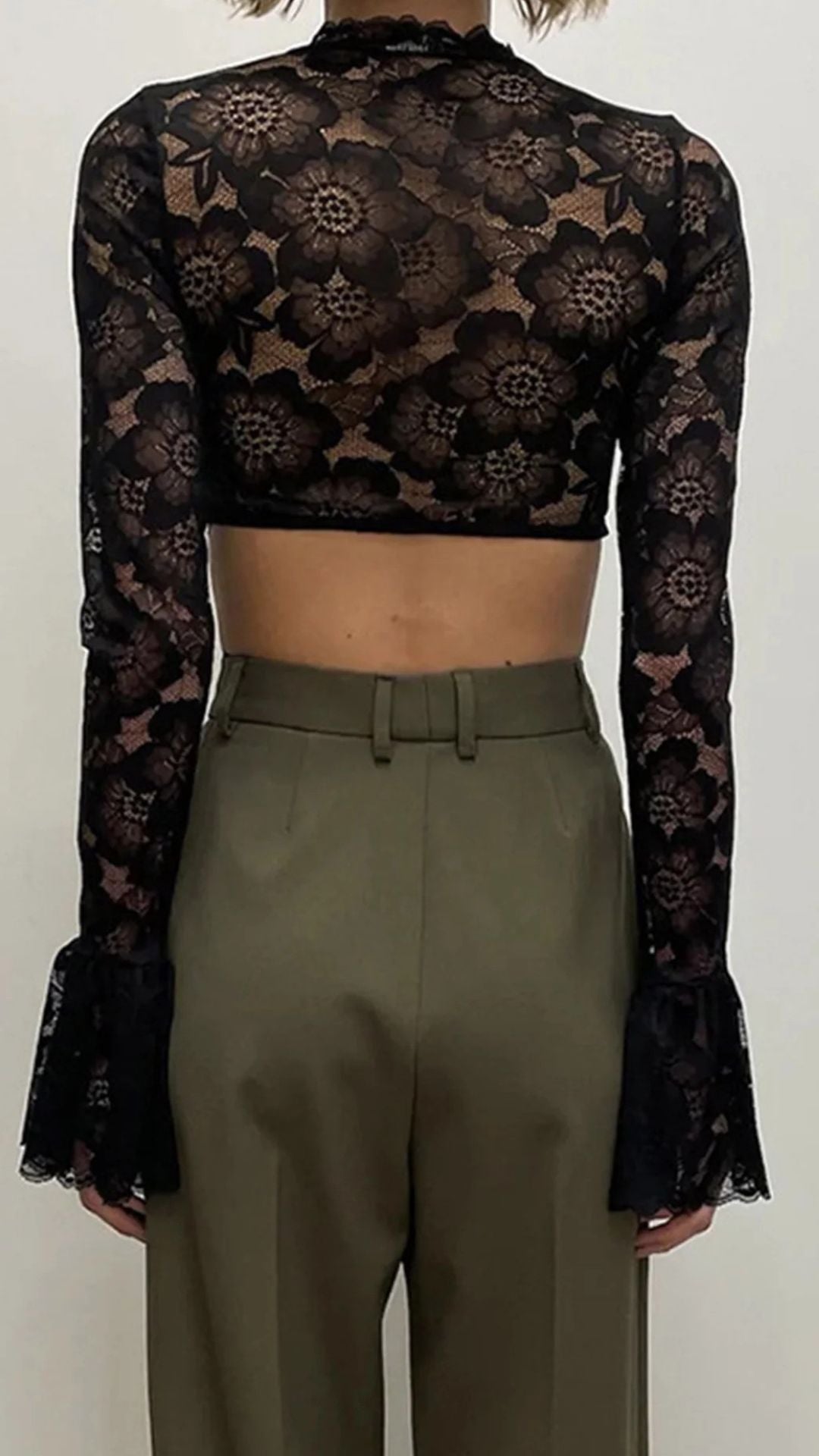 Women Lace Slim Fit Crop Top